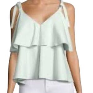 Prose & Poetry Brett Bow Cami NWT Ruffle Tiered Top in Mint Green